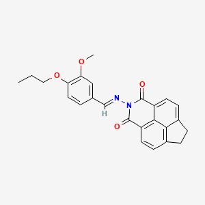 molecular formula C25H22N2O4 B5506660 2-[(3-甲氧基-4-丙氧基亚苄基)氨基]-6,7-二氢-1H-茚并[6,7,1-def]异喹啉-1,3(2H)-二酮 