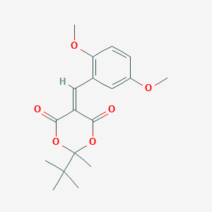 molecular formula C18H22O6 B5506691 2-tert-butyl-5-(2,5-dimethoxybenzylidene)-2-methyl-1,3-dioxane-4,6-dione 