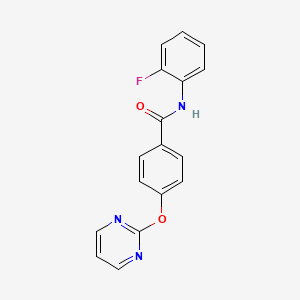 molecular formula C17H12FN3O2 B5506707 N-(2-fluorophenyl)-4-(2-pyrimidinyloxy)benzamide 