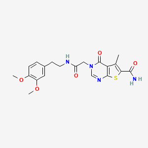 molecular formula C20H22N4O5S B5506714 3-(2-{[2-(3,4-dimethoxyphenyl)ethyl]amino}-2-oxoethyl)-5-methyl-4-oxo-3,4-dihydrothieno[2,3-d]pyrimidine-6-carboxamide 