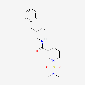 molecular formula C19H31N3O3S B5506755 N-(2-benzylbutyl)-1-[(dimethylamino)sulfonyl]-3-piperidinecarboxamide 
