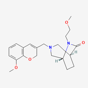 molecular formula C21H28N2O4 B5506768 (1S*,5R*)-3-[(8-methoxy-2H-chromen-3-yl)methyl]-6-(2-methoxyethyl)-3,6-diazabicyclo[3.2.2]nonan-7-one 