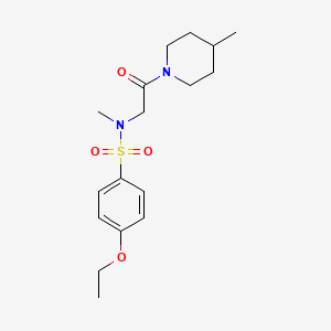 molecular formula C17H26N2O4S B5506774 4-ethoxy-N-methyl-N-[2-(4-methyl-1-piperidinyl)-2-oxoethyl]benzenesulfonamide 