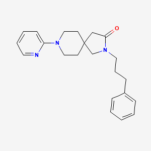 molecular formula C22H27N3O B5506795 2-(3-苯丙基)-8-(2-吡啶基)-2,8-二氮杂螺[4.5]癸-3-酮 