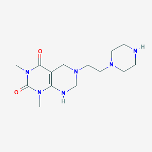 molecular formula C14H24N6O2 B5506809 1,3-二甲基-6-[2-(1-哌嗪基)乙基]-5,6,7,8-四氢嘧啶并[4,5-d]嘧啶-2,4(1H,3H)-二酮 