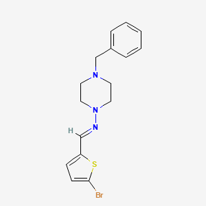 molecular formula C16H18BrN3S B5506822 4-benzyl-N-[(5-bromo-2-thienyl)methylene]-1-piperazinamine CAS No. 303092-67-3