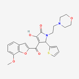 molecular formula C24H24N2O6S B5506834 3-羟基-4-[(7-甲氧基-1-苯并呋喃-2-基)羰基]-1-[2-(4-吗啉基)乙基]-5-(2-噻吩基)-1,5-二氢-2H-吡咯-2-酮 