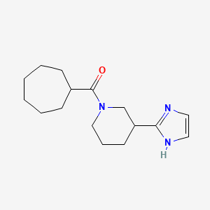 molecular formula C16H25N3O B5506840 1-(cycloheptylcarbonyl)-3-(1H-imidazol-2-yl)piperidine 