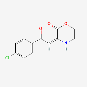 molecular formula C12H10ClNO3 B5506851 3-[2-(4-氯苯基)-2-氧代乙叉基]-2-吗啉酮 