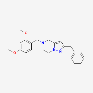 molecular formula C22H25N3O2 B5506853 2-benzyl-5-(2,4-dimethoxybenzyl)-4,5,6,7-tetrahydropyrazolo[1,5-a]pyrazine 