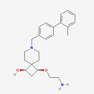 molecular formula C24H32N2O2 B5506859 rel-(1R,3S)-3-(2-aminoethoxy)-7-[(2'-methyl-4-biphenylyl)methyl]-7-azaspiro[3.5]nonan-1-ol dihydrochloride 