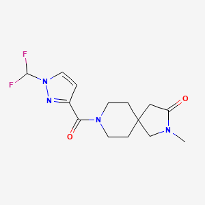 molecular formula C14H18F2N4O2 B5506872 8-{[1-(difluoromethyl)-1H-pyrazol-3-yl]carbonyl}-2-methyl-2,8-diazaspiro[4.5]decan-3-one 