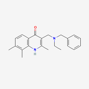 molecular formula C22H26N2O B5506890 3-{[苄基(乙基)氨基]甲基}-2,7,8-三甲基-4-喹啉醇 