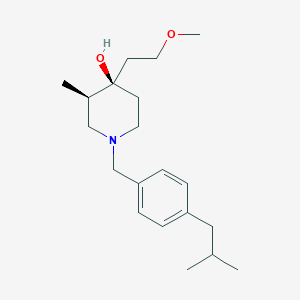 molecular formula C20H33NO2 B5506910 (3R*,4R*)-1-(4-异丁基苄基)-4-(2-甲氧基乙基)-3-甲基哌啶-4-醇 