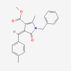 molecular formula C22H21NO3 B5506925 1-苄基-2-甲基-4-(4-甲基亚苄基)-5-氧代-4,5-二氢-1H-吡咯-3-羧酸甲酯 