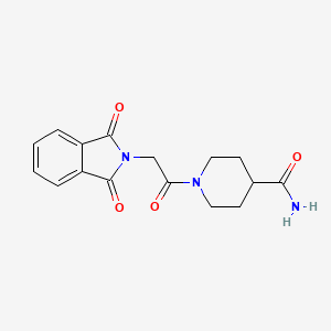 molecular formula C16H17N3O4 B5506931 1-[(1,3-dioxo-1,3-dihydro-2H-isoindol-2-yl)acetyl]-4-piperidinecarboxamide 