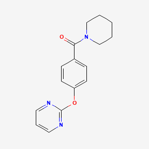 molecular formula C16H17N3O2 B5506952 2-[4-(1-piperidinylcarbonyl)phenoxy]pyrimidine 