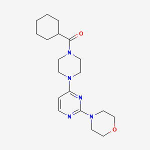 molecular formula C19H29N5O2 B5506963 4-{4-[4-(环己基羰基)-1-哌嗪基]-2-嘧啶基}吗啉 