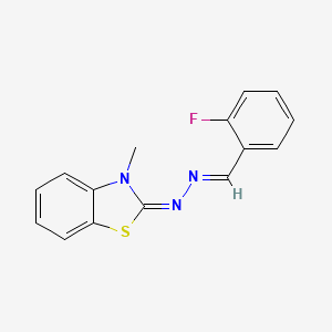 molecular formula C15H12FN3S B5506969 2-氟苯甲醛(3-甲基-1,3-苯并噻唑-2(3H)-亚甲基)腙 