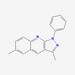 molecular formula C18H15N3 B5507009 3,6-二甲基-1-苯基-1H-吡唑并[3,4-b]喹啉 