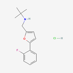 molecular formula C15H19ClFNO B5507022 N-{[5-(2-fluorophenyl)-2-furyl]methyl}-2-methyl-2-propanamine hydrochloride 