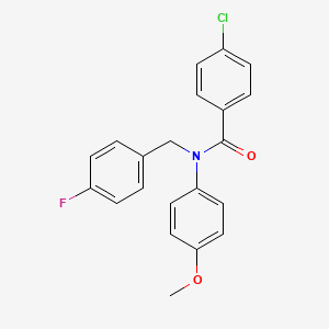 molecular formula C21H17ClFNO2 B5507039 4-chloro-N-(4-fluorobenzyl)-N-(4-methoxyphenyl)benzamide 