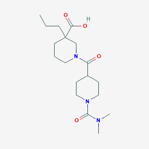 molecular formula C18H31N3O4 B5507042 1-({1-[(dimethylamino)carbonyl]piperidin-4-yl}carbonyl)-3-propylpiperidine-3-carboxylic acid 
