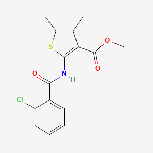 molecular formula C15H14ClNO3S B5507049 methyl 2-[(2-chlorobenzoyl)amino]-4,5-dimethyl-3-thiophenecarboxylate 