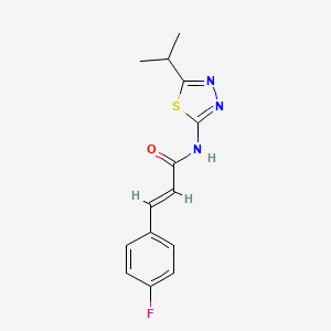 molecular formula C14H14FN3OS B5507053 3-(4-氟苯基)-N-(5-异丙基-1,3,4-噻二唑-2-基)丙烯酰胺 
