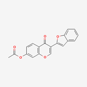 molecular formula C19H12O5 B5507064 3-(1-苯并呋喃-2-基)-4-氧代-4H-色烯-7-基乙酸酯 