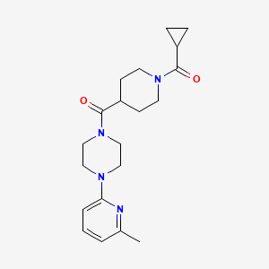 molecular formula C20H28N4O2 B5507074 1-{[1-(cyclopropylcarbonyl)-4-piperidinyl]carbonyl}-4-(6-methyl-2-pyridinyl)piperazine 