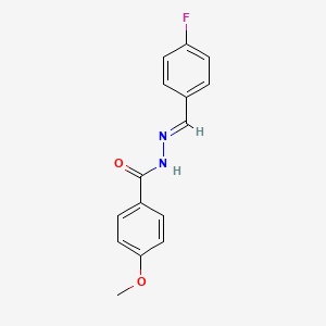 molecular formula C15H13FN2O2 B5507091 N'-(4-氟苄叉亚甲基)-4-甲氧基苯甲酰肼 