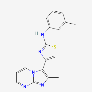 molecular formula C17H15N5S B5507096 4-(2-methylimidazo[1,2-a]pyrimidin-3-yl)-N-(3-methylphenyl)-1,3-thiazol-2-amine 