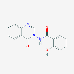 molecular formula C15H11N3O3 B055071 Benzamide, 2-hydroxy-N-(4-oxo-3(4H)-quinazolinyl)- CAS No. 123199-81-5