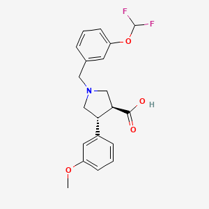 molecular formula C20H21F2NO4 B5507111 (3S*,4R*)-1-[3-(difluoromethoxy)benzyl]-4-(3-methoxyphenyl)pyrrolidine-3-carboxylic acid 