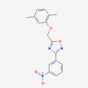 molecular formula C17H15N3O4 B5507113 5-[(2,5-dimethylphenoxy)methyl]-3-(3-nitrophenyl)-1,2,4-oxadiazole 
