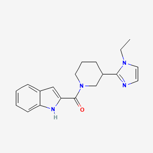 molecular formula C19H22N4O B5507121 2-{[3-(1-乙基-1H-咪唑-2-基)-1-哌啶基]羰基}-1H-吲哚 