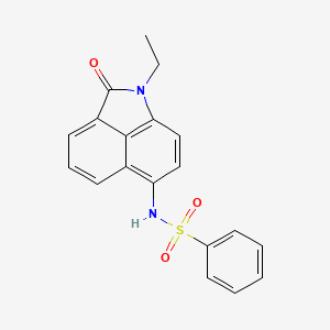 molecular formula C19H16N2O3S B5507139 N-(1-ethyl-2-oxo-1,2-dihydrobenzo[cd]indol-6-yl)benzenesulfonamide 
