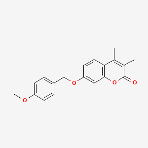 molecular formula C19H18O4 B5507147 7-[(4-甲氧基苄基)氧基]-3,4-二甲基-2H-色烯-2-酮 