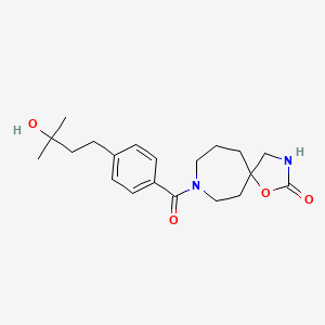 molecular formula C20H28N2O4 B5507156 8-[4-(3-羟基-3-甲基丁基)苯甲酰]-1-氧杂-3,8-二氮杂螺[4.6]十一烷-2-酮 
