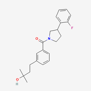 molecular formula C22H26FNO2 B5507157 4-(3-{[3-(2-氟苯基)-1-吡咯烷基]羰基}苯基)-2-甲基-2-丁醇 