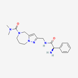 molecular formula C19H26N6O2 B5507193 2-({[(2R)-2-amino-2-phenylacetyl]amino}methyl)-N,N-dimethyl-7,8-dihydro-4H-pyrazolo[1,5-a][1,4]diazepine-5(6H)-carboxamide hydrochloride 