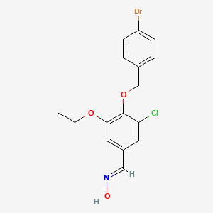 molecular formula C16H15BrClNO3 B5507241 4-[(4-bromobenzyl)oxy]-3-chloro-5-ethoxybenzaldehyde oxime 