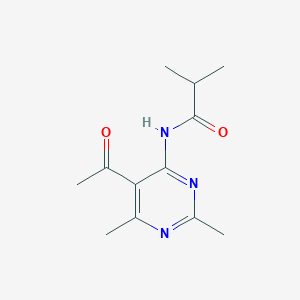 molecular formula C12H17N3O2 B5507244 N-(5-乙酰基-2,6-二甲基-4-嘧啶基)-2-甲基丙酰胺 