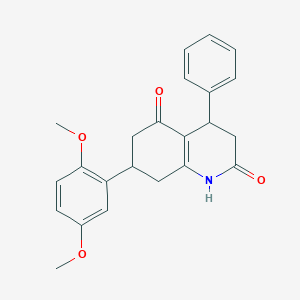 molecular formula C23H23NO4 B5507258 7-(2,5-二甲氧基苯基)-4-苯基-4,6,7,8-四氢-2,5(1H,3H)-喹啉二酮 