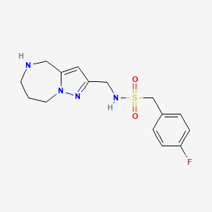 molecular formula C15H19FN4O2S B5507263 1-(4-fluorophenyl)-N-(5,6,7,8-tetrahydro-4H-pyrazolo[1,5-a][1,4]diazepin-2-ylmethyl)methanesulfonamide 