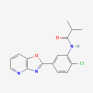 molecular formula C16H14ClN3O2 B5507265 N-(2-chloro-5-[1,3]oxazolo[4,5-b]pyridin-2-ylphenyl)-2-methylpropanamide 