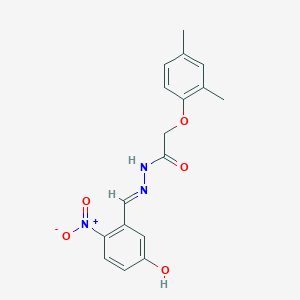 molecular formula C17H17N3O5 B5507267 2-(2,4-二甲基苯氧基)-N'-(5-羟基-2-硝基亚苄基)乙酰肼 