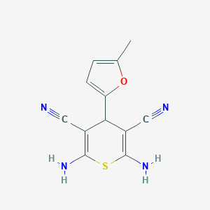 molecular formula C12H10N4OS B5507276 2,6-diamino-4-(5-methyl-2-furyl)-4H-thiopyran-3,5-dicarbonitrile 