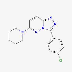 molecular formula C16H16ClN5 B5507286 3-(4-chlorophenyl)-6-(1-piperidinyl)[1,2,4]triazolo[4,3-b]pyridazine 